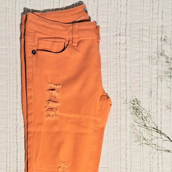 Emperial Orange Ripped Skinny Women's Jeans Size 5 Size S. - Picture 16 of 17